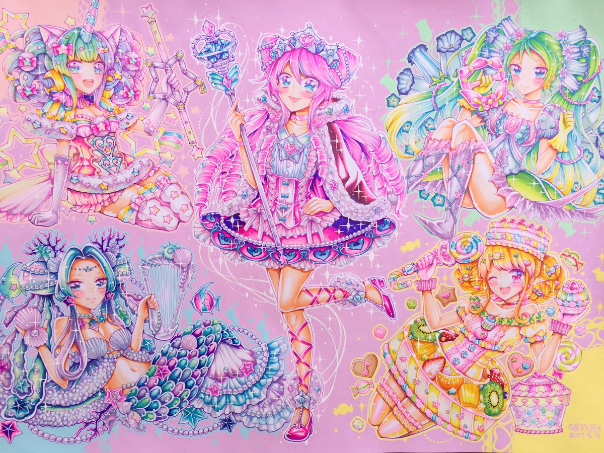 猫扮装 個展8 9在廊します 出展日 5 28 日 のみ 出展名 猫扮装 ブースナンバー C 333 コピック で魔法少女 お姫様のゆめかわキラキラなイラストを描いています 原画展示に加えミニ原画 ポストカード バッチ マウスパッドなども販売 デザフェス