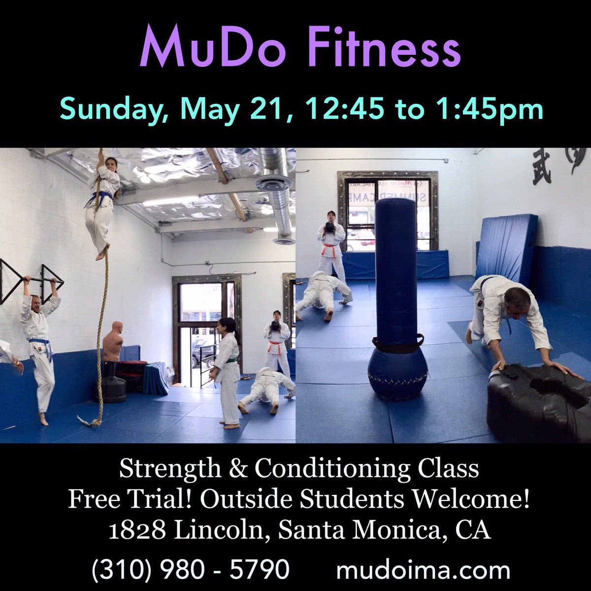 MuDo Fitness. Strength &amp; Conditioning Class.

FREE Trial! Outside Students Welcome!

1828 Lincoln Blvd
(310) 980-5790

#mudofitness #mudoima
