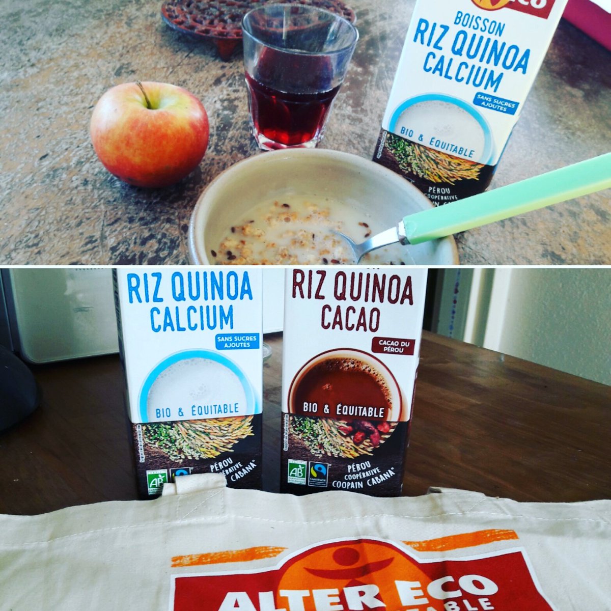 FrederiqueNeko's tweet photo. Merci @sampleo et @AlterEco_FR pour ces laits délicieux! #VoyageAuPérou #BioEtEquitable #AlterEco https://t.co/lWWY9T3qsN