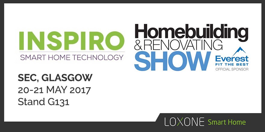 LoxoneUK's tweet image. #Loxone Partner @InspiroSmart is at @MyHomebuilding #HBRshow17 in Glasgow this weekend with a #smarthome masterclass at 10:30 on Saturday.