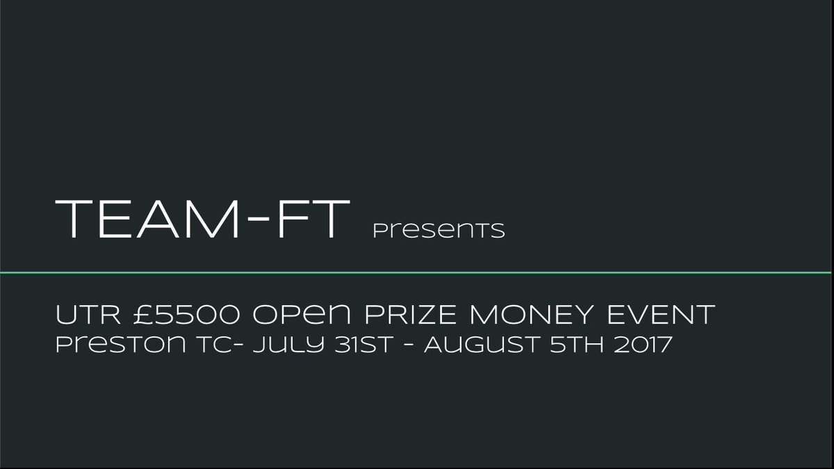 Entries open for £5500 UK Prize Money Event in August 2017. Click link for full details-please RT &amp; spread the word!
events.universaltennis.com/tournaments/41…