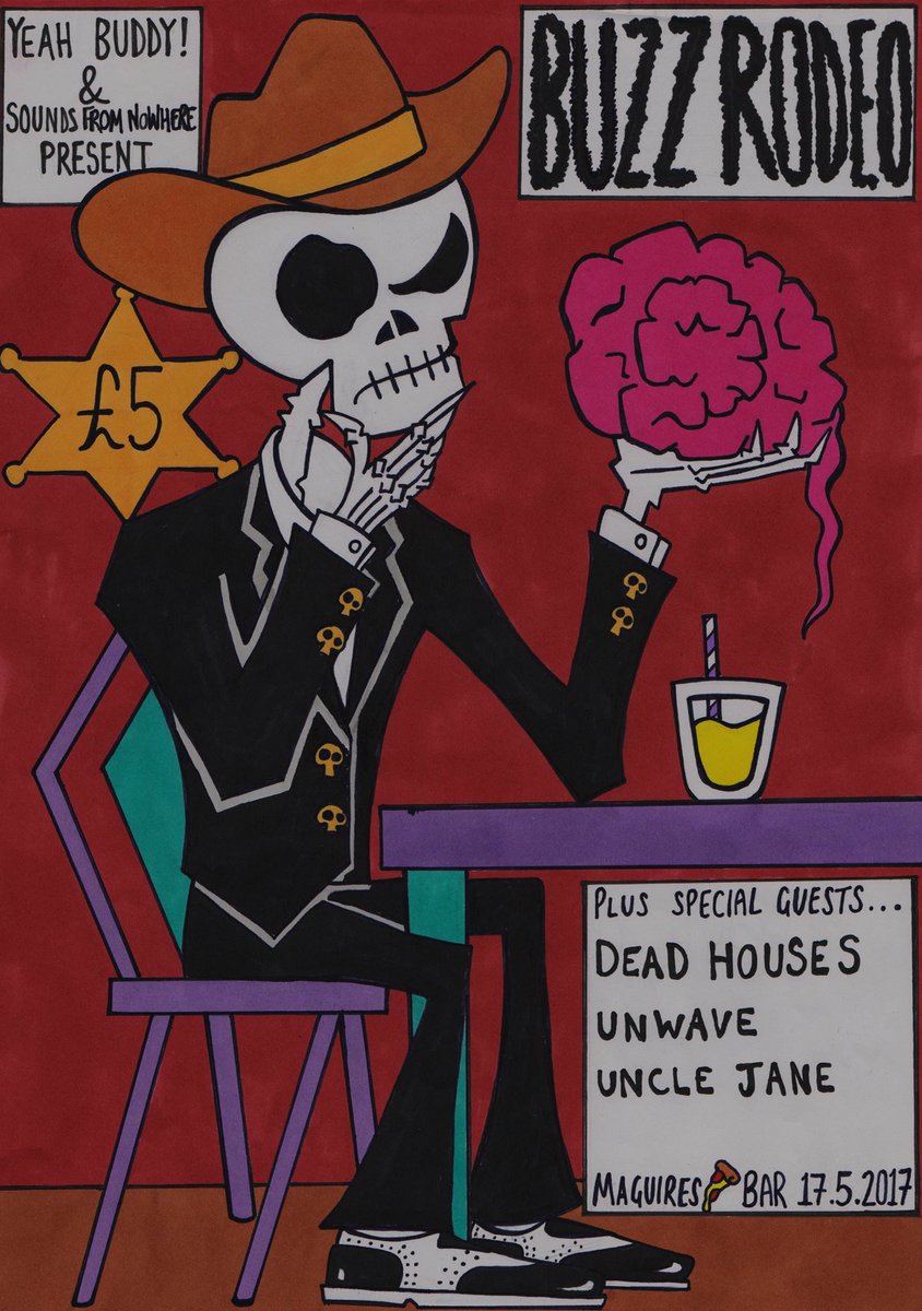 YeahBuddyDIY's tweet photo. WEDNESDAY! We bring Buzz Rodeo to @MaguiresPizza with @unwaveband @uncle_jane &amp; @dead_houses we're working with @SoundsNowhere too. Exciting https://t.co/YzBu4N9fv1