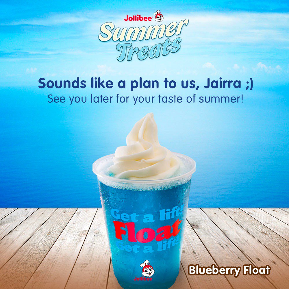 Jollibee's tweet image. Sounds like a plan for later? 😉 Have a taste of summer at your nearest Jollibee!