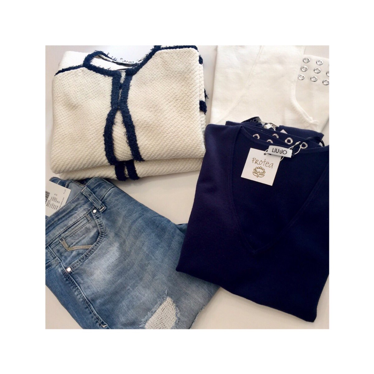 ProteaBDN's tweet photo. Comencem la setmana a #PROTEABadalona amb aquestes tres peces😍 Texans, top, jaqueta, #totallook de #LIUJO #moda #proteabdn #maigBDN17 #BDN https://t.co/wJaDePlok3
