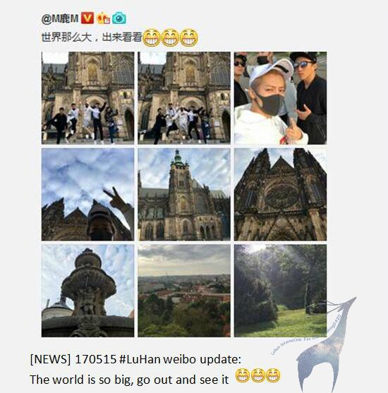 luking0420's tweet photo. [NEWS] 170515 #LuHan weibo update: The world is so big, go out and see it   😁😁😁 (1) https://t.co/aWg02xs58e