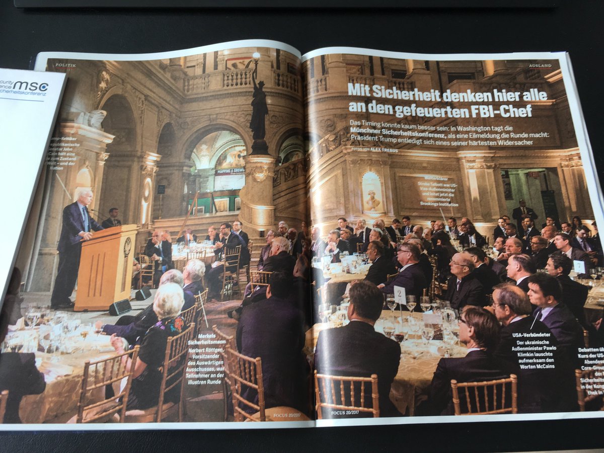 MunSecConf's tweet photo. Im neuen #Focus: Große Reportage von der #MSCwashington mit @SenJohnMcCain, @PavloKlimkin u.v.m. https://t.co/ZdFWfU2tJe
