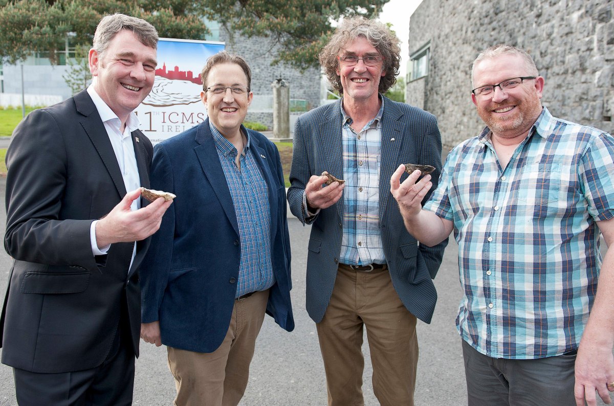 TheRichieFlynn's tweet photo. Launching #icmss @nuigalway (l-r) Peter Heffernan, @MarineInst, @TheRichieFlynn; Michael Mulloy, @IFAmedia; @Crimsonestra pic @xposure101 https://t.co/WimYx9HLa5