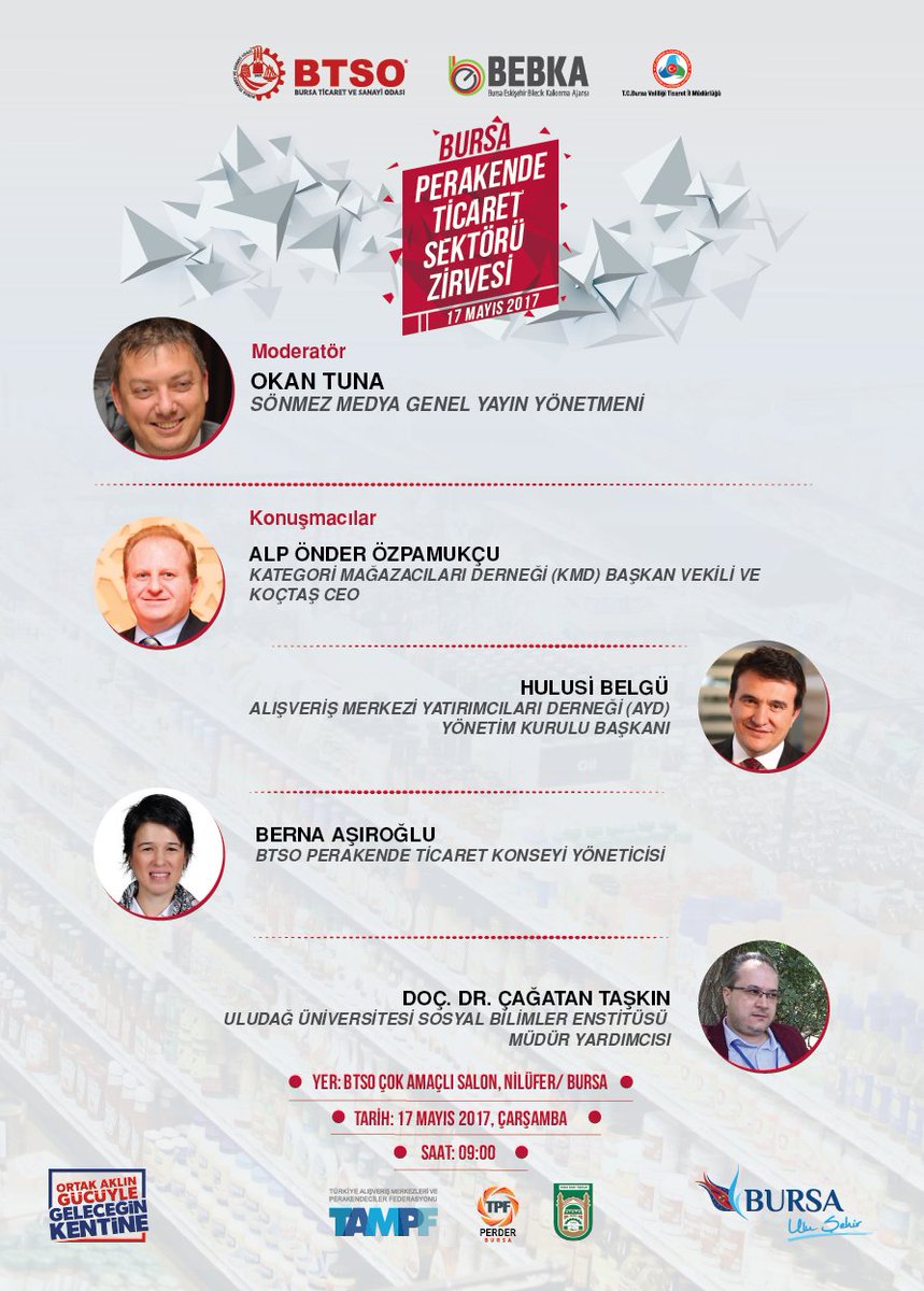 Perakende Ticaret Sektörü Zirvesinde değerli konuşmacılar Bursa’da perakende ticaretini ele alacaklar <a href="/BursaTSO/">BTSO</a> <a href="/tampf/">TAMPF</a> <a href="/tpfcomtr/">TPF</a> #perakende