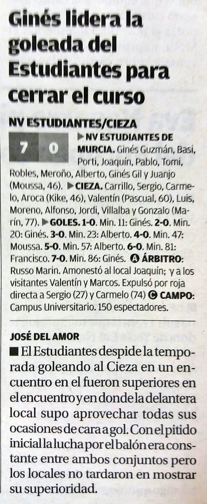 NVEstudiantes's tweet photo. CRÓNICA del @NVEstudiantes 7-0 @CD_Cieza en @diariolaopinion. https://t.co/JcoHrnmLty