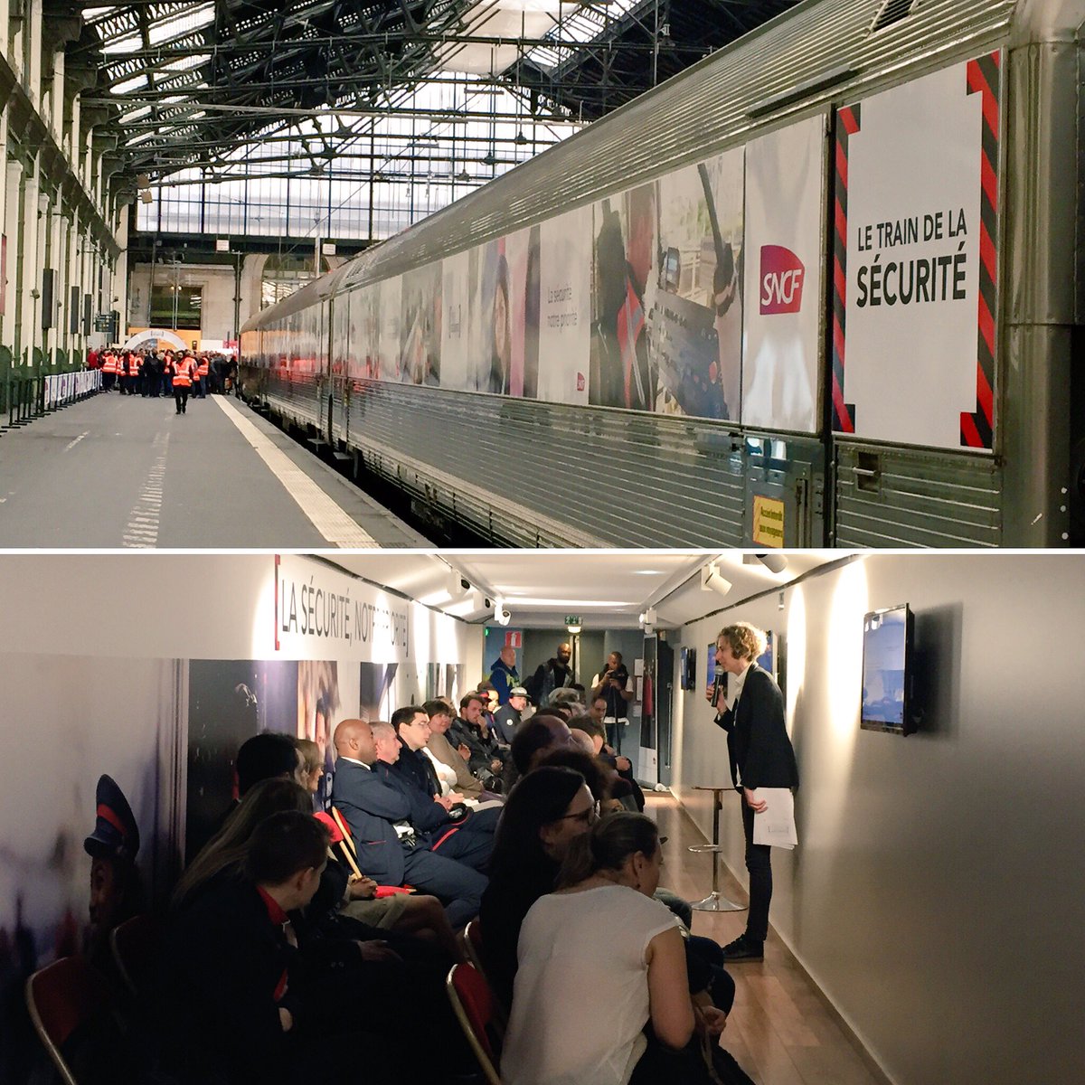 Un #traindelasecurite lancé par @sncf pr ses agents. Inauguration et lancement aujourd'hui #expositionitinerante #securitesncf #tour2france