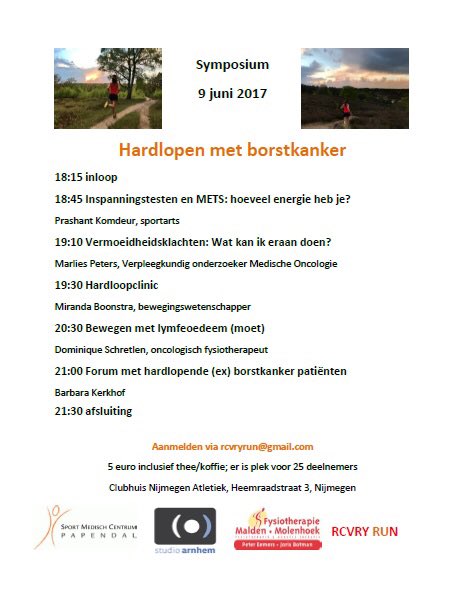 tegenkracht's tweet image. Symposium "hardlopen met borstkanker". Interesse? Zie de poster!