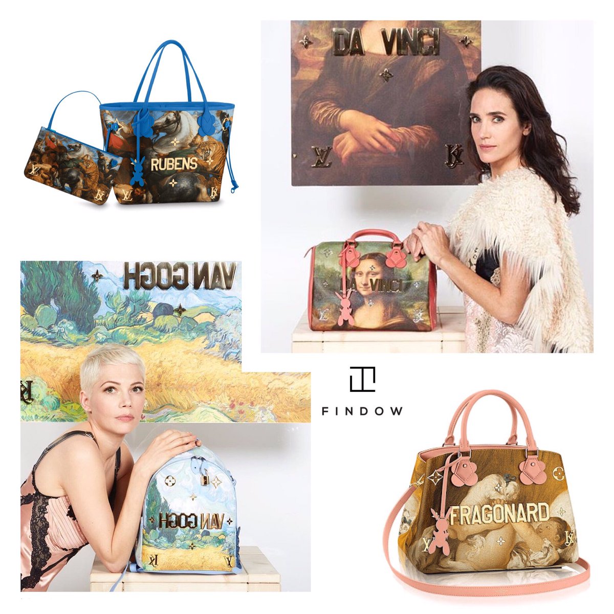 lovefindow's tweet photo. Louis Vuitton's latest collection is quite literally Art! What would you like to carry Da Vinci or Van Gogh #luxury #handbag #style #fashion https://t.co/oaqDgMExy8
