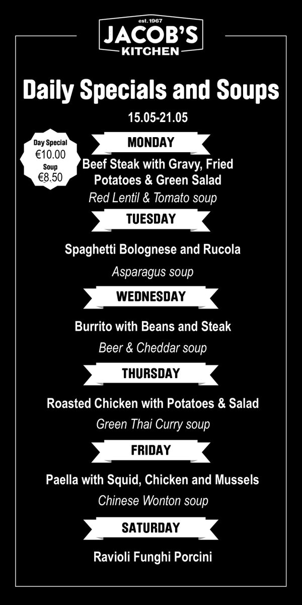 Weekly dose of specials! Asparagus season is again seen in the menu and beef steak, your last week favourite, repeats today :)