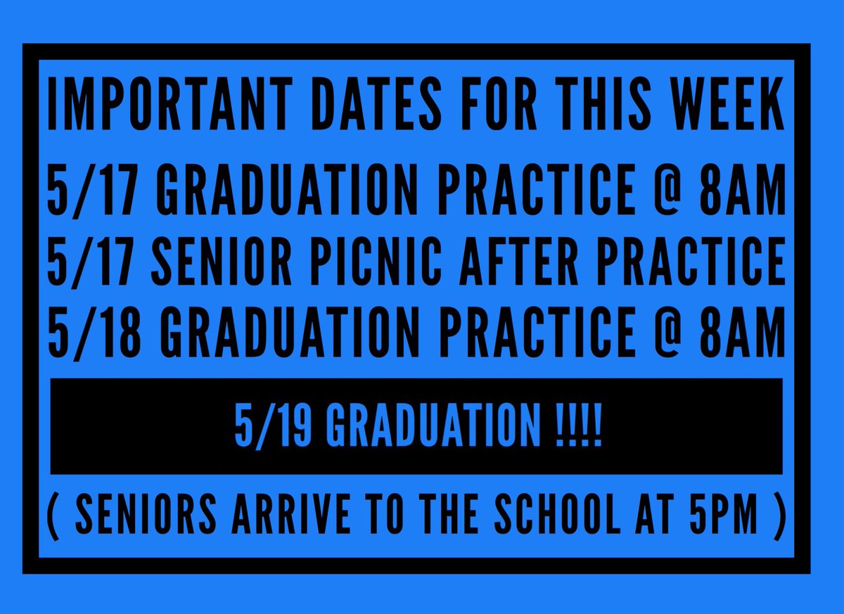 EVClassof2017's tweet image. IMPORTANT DATES for this WEEK 🎓💙✌🏼🎉
