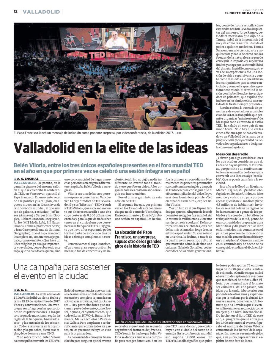 #Valladolid en la élite de las ideas e #innovación mundial <a href="/nortecastilla/">El Norte de Castilla</a> <a href="/antonioencinas/">Antonio G. Encinas</a>