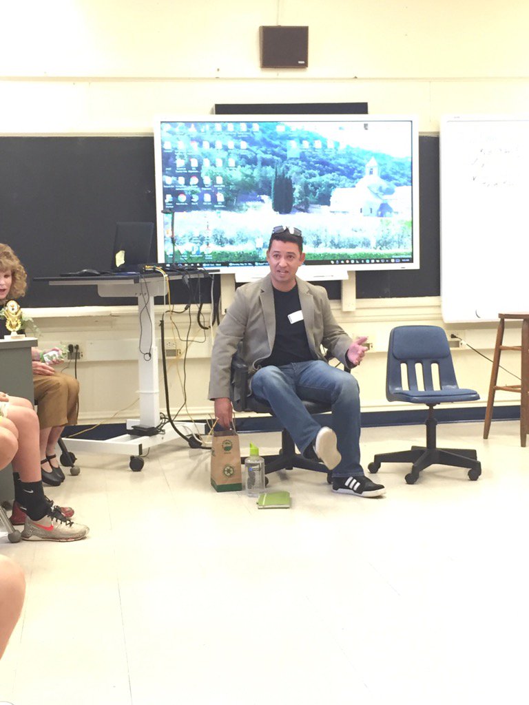 BR_Teach's tweet photo. Author, CG Cooper, visits BRES 7th graders #benjamindragon @BR_Teach @PCPS_Teach https://t.co/49AMl7Zfe2