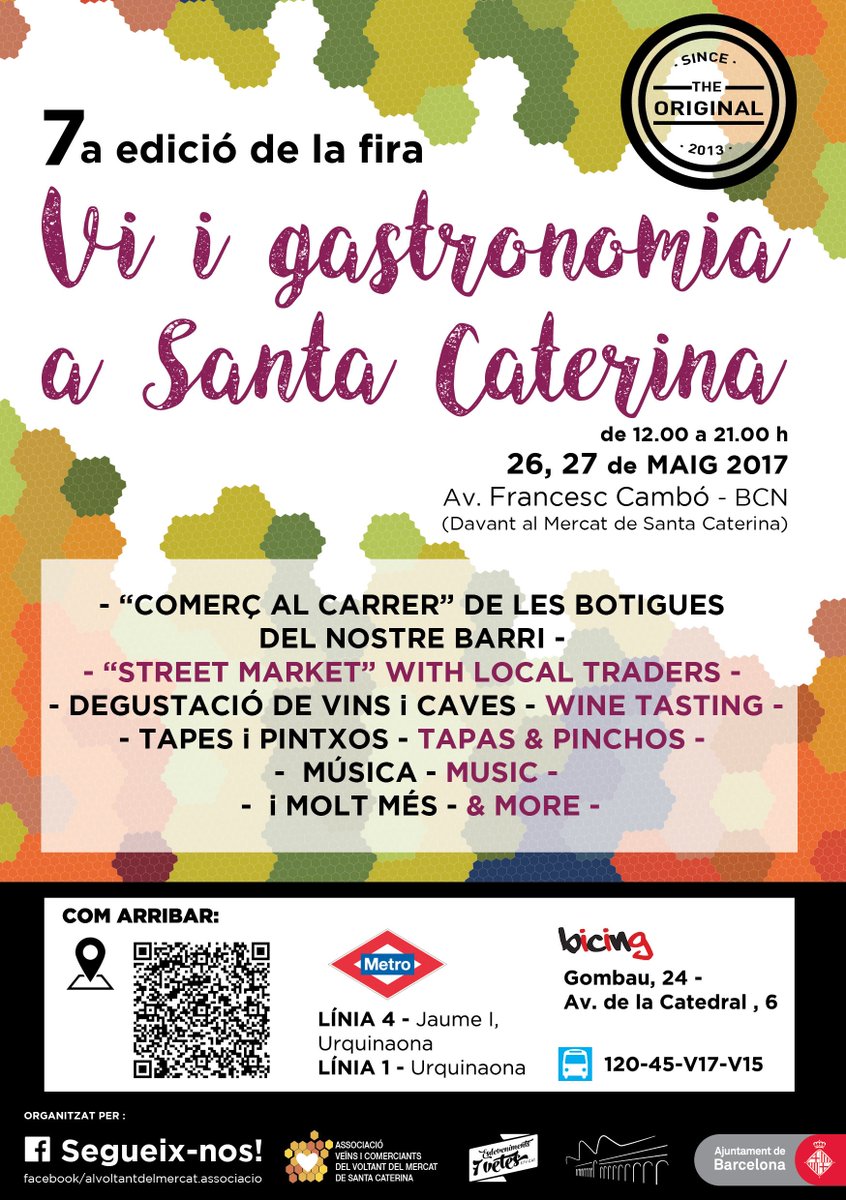 Els 26 i 27 de maig vine al Vi i gastronomia de Santa Caterina! 🥂     #market  #bcngourmet #Viigastronomia2017 #caterinavino