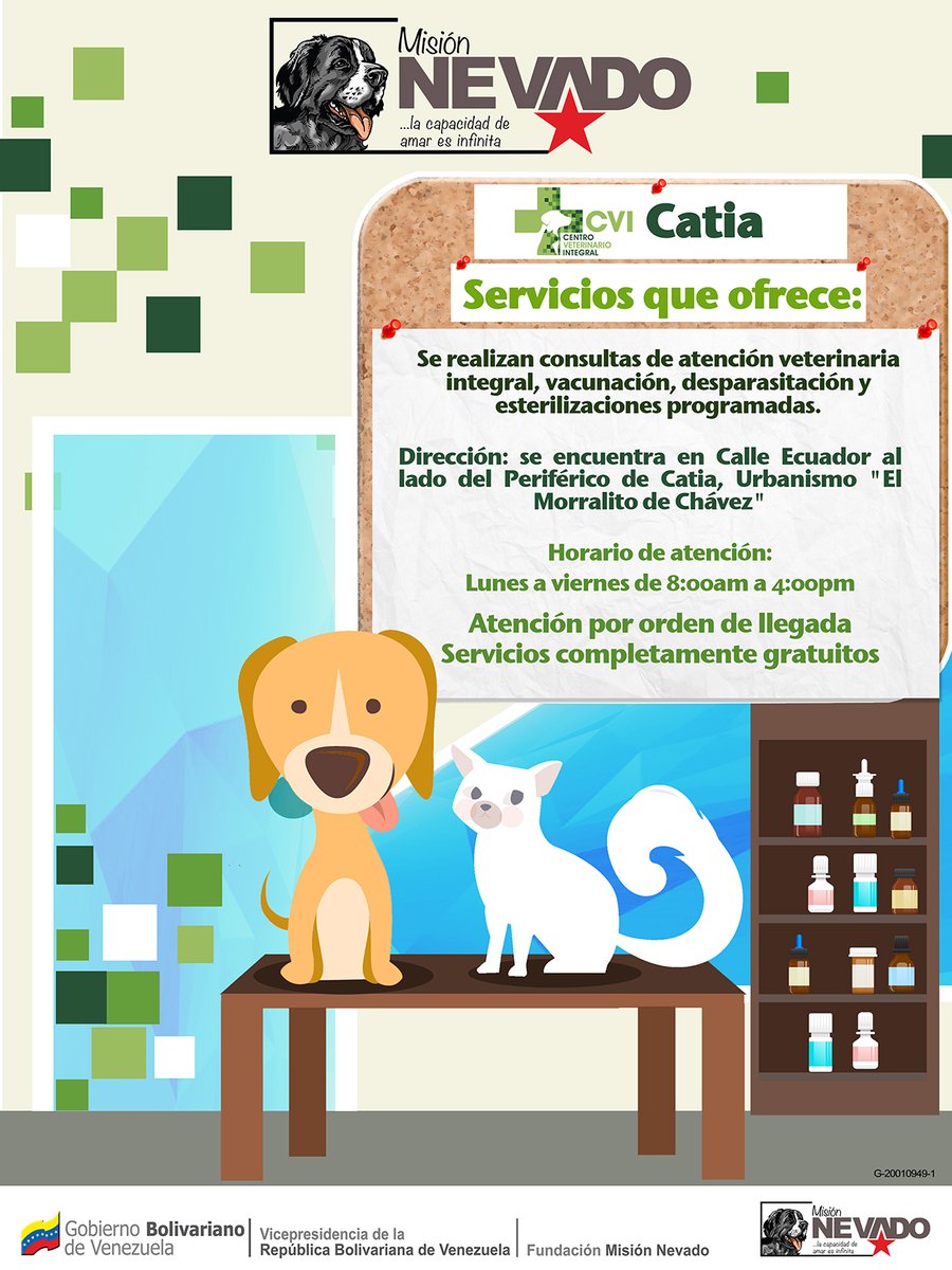 VTVcanal8's tweet photo. #CogeDato 🗣 || En Catia también existe un Centro Veterinario de Atención (CVI) https://t.co/MVklU8HrEo