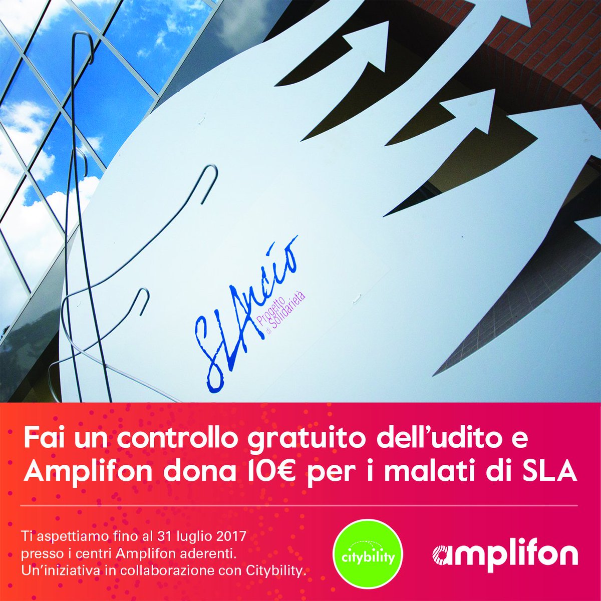 Citybility (@citybility) on Twitter photo Parte oggi la promozione di Amplifon: per ogni controllo dell'udito dona 10,00€ a <a href="/ProgettoSLAncio/">La Meridiana</a> Scopri di più su: bit.ly/Citybility-Amp… Parte oggi la promozione di Amplifon: per ogni controllo dell'udito dona 10,00€ a <a href="/ProgettoSLAncio/">La Meridiana</a> Scopri di più su: bit.ly/Citybility-Amp…