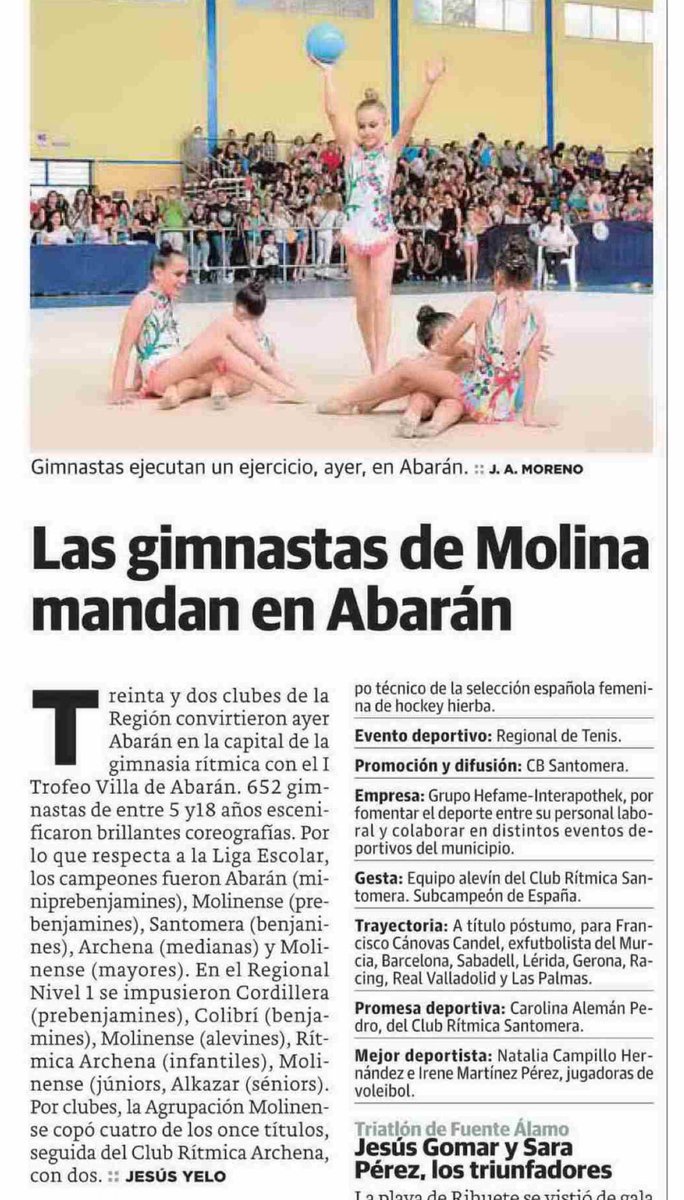 Enhorabuena a las gimnastas del Club de Rítmica Agrupación Molinense. Sois unas campeonas.<a href="/MolinadeSegura/">𝕄𝕠𝕝𝕚𝕟𝕒 𝕕𝕖 𝕊𝕖𝕘𝕦𝕣𝕒 / #MolinadeSegura</a> <a href="/ritmicamolina/">Agrupacion Molinense</a>