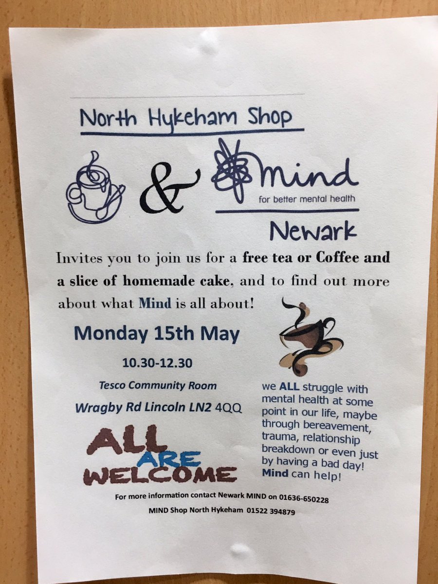 markpcarington's tweet photo. In our community room this morning we have @mindshophykeham holding a coffee &amp; chat morning ☕️🍰 #mentalhealth @MindCharity https://t.co/bDkGLYilIg