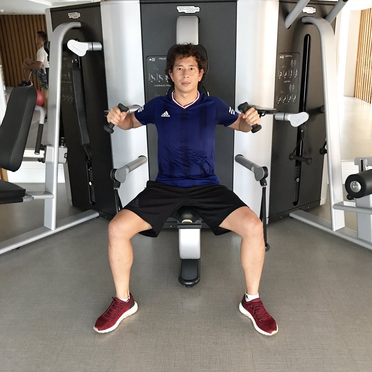 Let's stay healthy with sweats... #gymtime #adidasindonesia #pureboost #adidasrunning #footballicious <a href="/adidasrunning/">adidas Running</a>