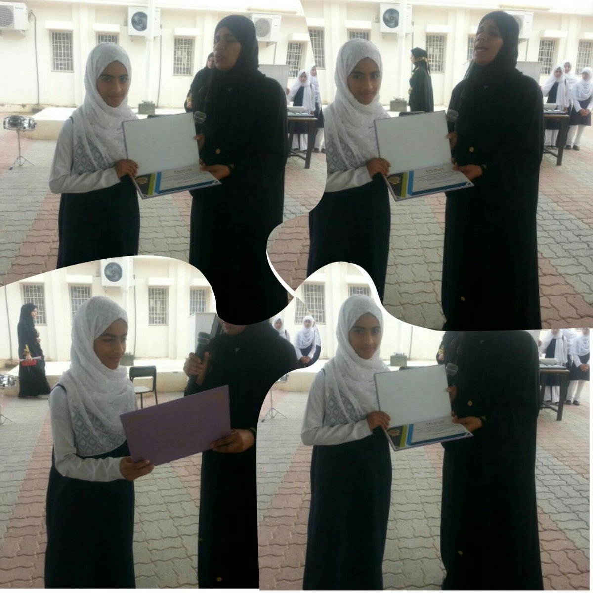 إدارة المدرسة تكرم الطالبة : بثينة السعدية لفوزها في مسابقة أفضل فكرة لمشروع تجاري مبتكر ..