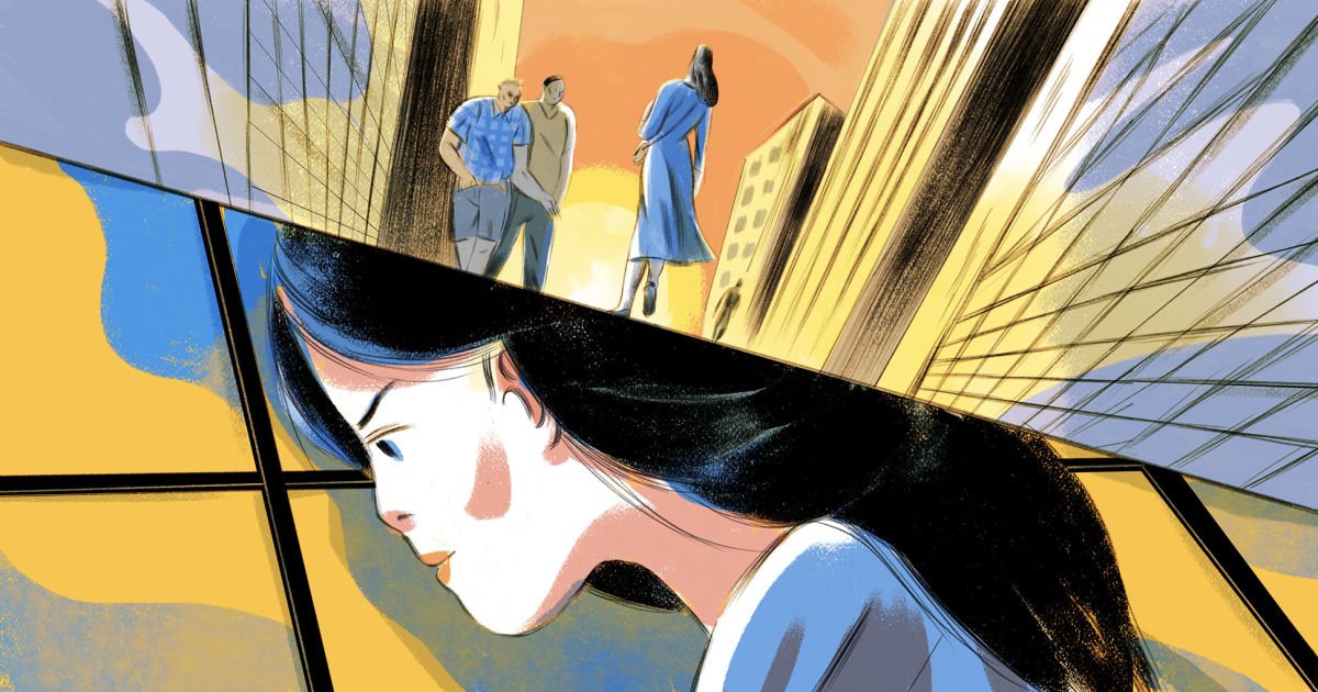 NewYorker's tweet photo. On a recent spring day, @marykarrlit was strolling alone in N.Y.C. when a man dodged at her to grab her crotch: https://t.co/lnb8rpChKy https://t.co/zRGWyGPkLV