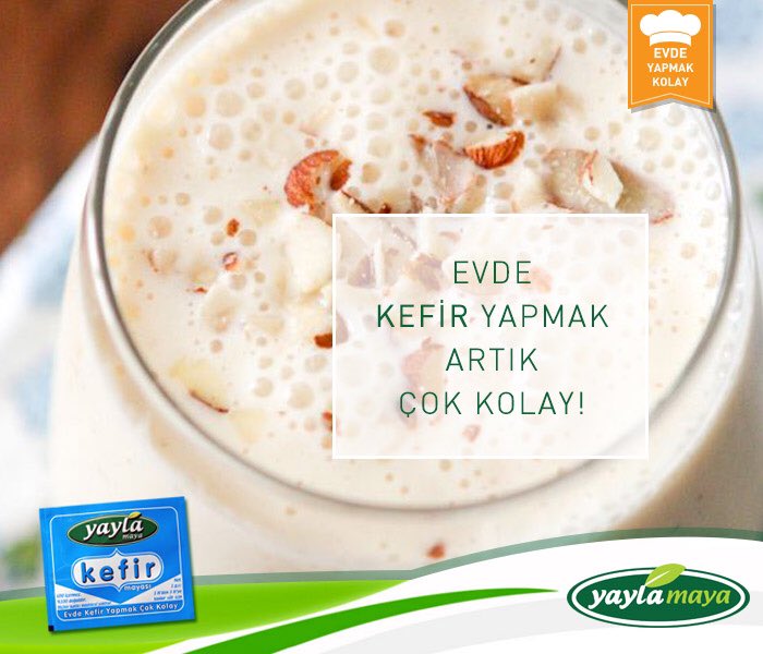MayaYayla's tweet photo. Yayla Maya olduktan sonra herkes evde kolayca kefir yapabilir :) Siz evde kefir yapın diye harika bir maya var. https://t.co/MSHkka0gMf
