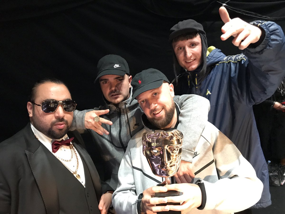KuruptFM's tweet image. WE FAKIN DID IT! THE WORLDS FIRST BAFTA AWARD WINNING GARAGE CREW! 🏆🍾❤️