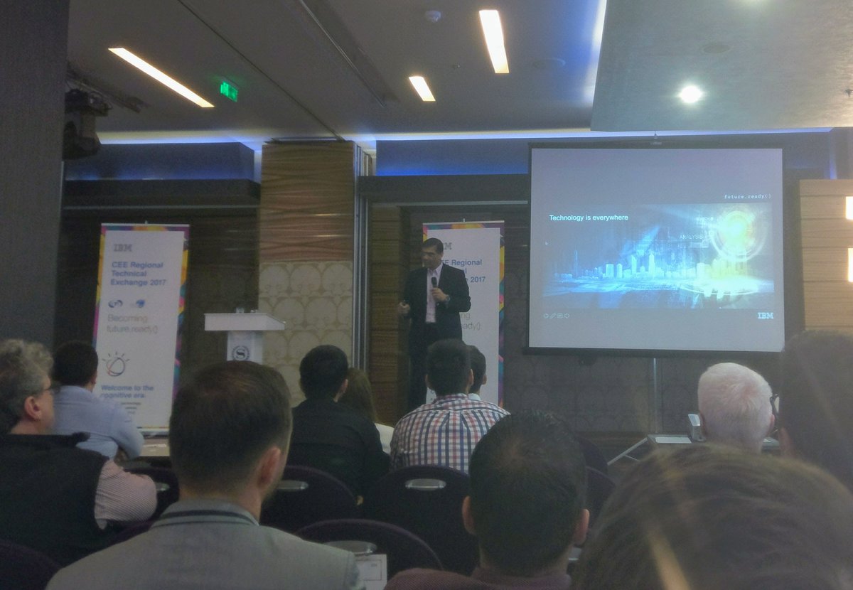 _CatalinRusu's tweet photo. Great keynote presentation by @RashikParmar at #IBM 2017 CEE Regional Technical Exchange in Bucharest - in partnership with @ibmtecromania https://t.co/K4klJ9amfC
