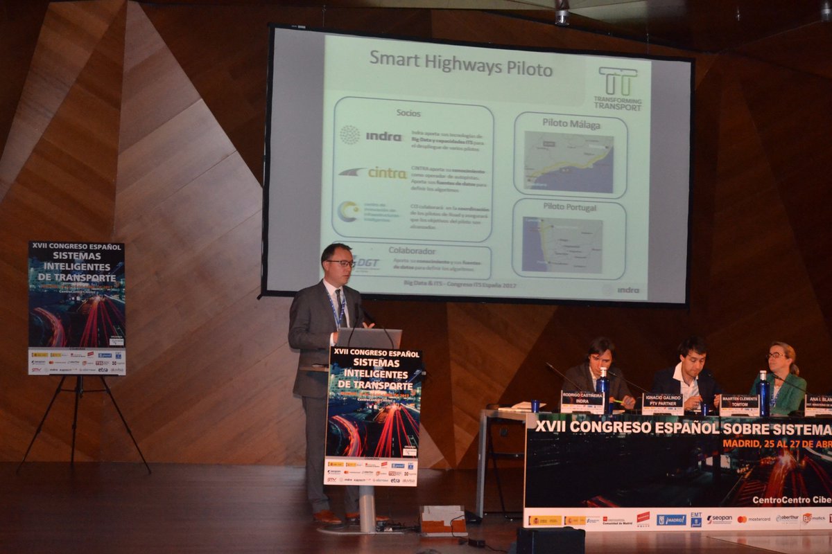 TransformTransp's tweet photo. Presenting #TransformingTransport at the XVII Spanish ITS Congress
https://t.co/EBnUeMpkXI @IndraCompany @EU_H2020 #itsespaña #itsspain https://t.co/FyRh4tup7Z