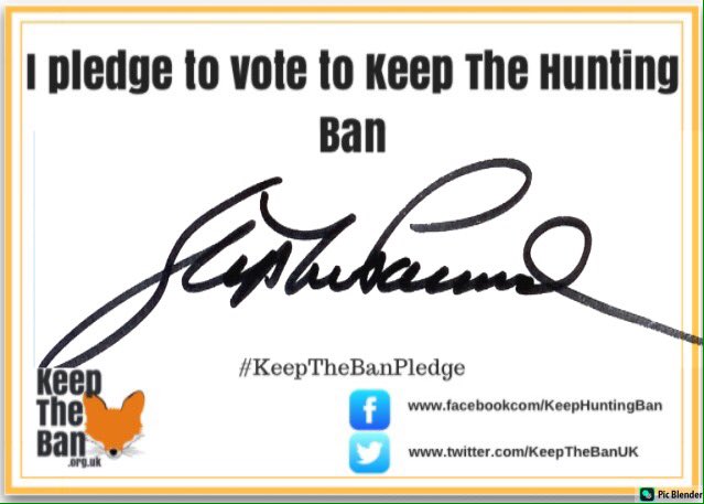 Tks Stephen Pound #EalingNorth for signing   #KeepTheBanPledge 
PlsRT HelpVolunteer JOIN candidates who WIILL #KeepTheBan on #foxhunting 🌹🐺🌹