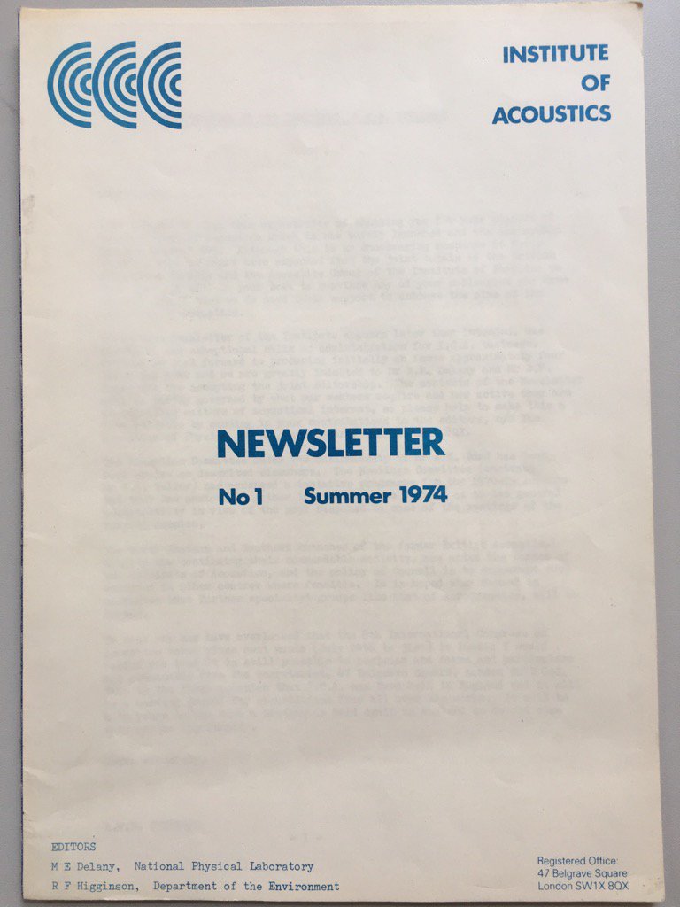 I was hunting the the IoA library last week and found the first ever Acoustics Bulletin! It's older than me.
