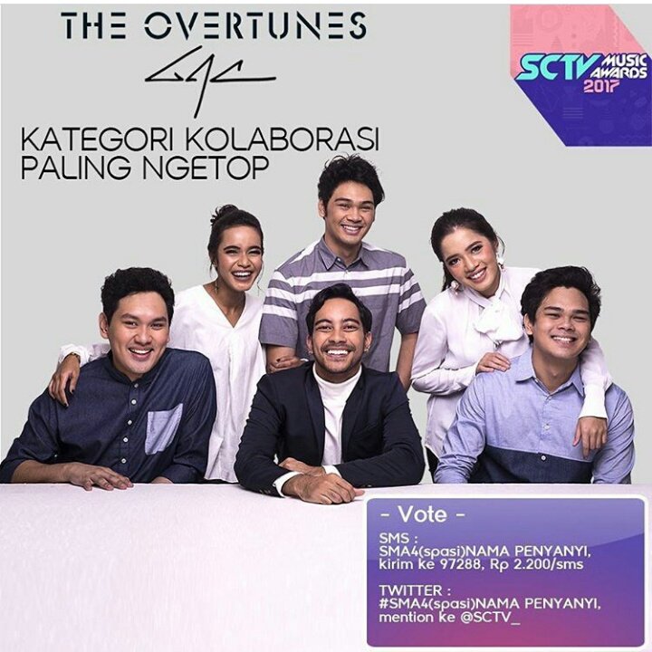 Jangan lupa vote TOV ya tunist besok SCTV MUSIC AWARDS 😄 #SMA4 GAC &amp; The Overtunes
