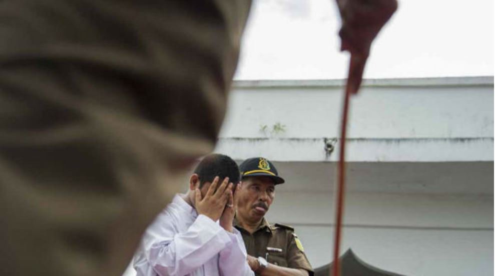hrw's tweet photo. Two gay men have been sentenced to public flogging in Indonesia, a test of core values in the country. Daily Brief:
https://t.co/sLffVU29g9 https://t.co/JRzsaDTcIN