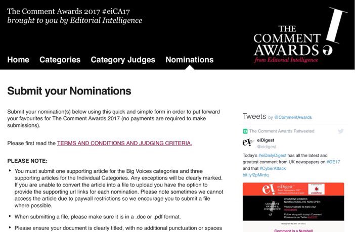 PHamzahee's tweet photo. @CommentAwards 2017 launched today. Combat false news/alt facts by nominating the best commenators. #eicc17 https://t.co/XRoTkPmPUn https://t.co/7U9r4bs9vE