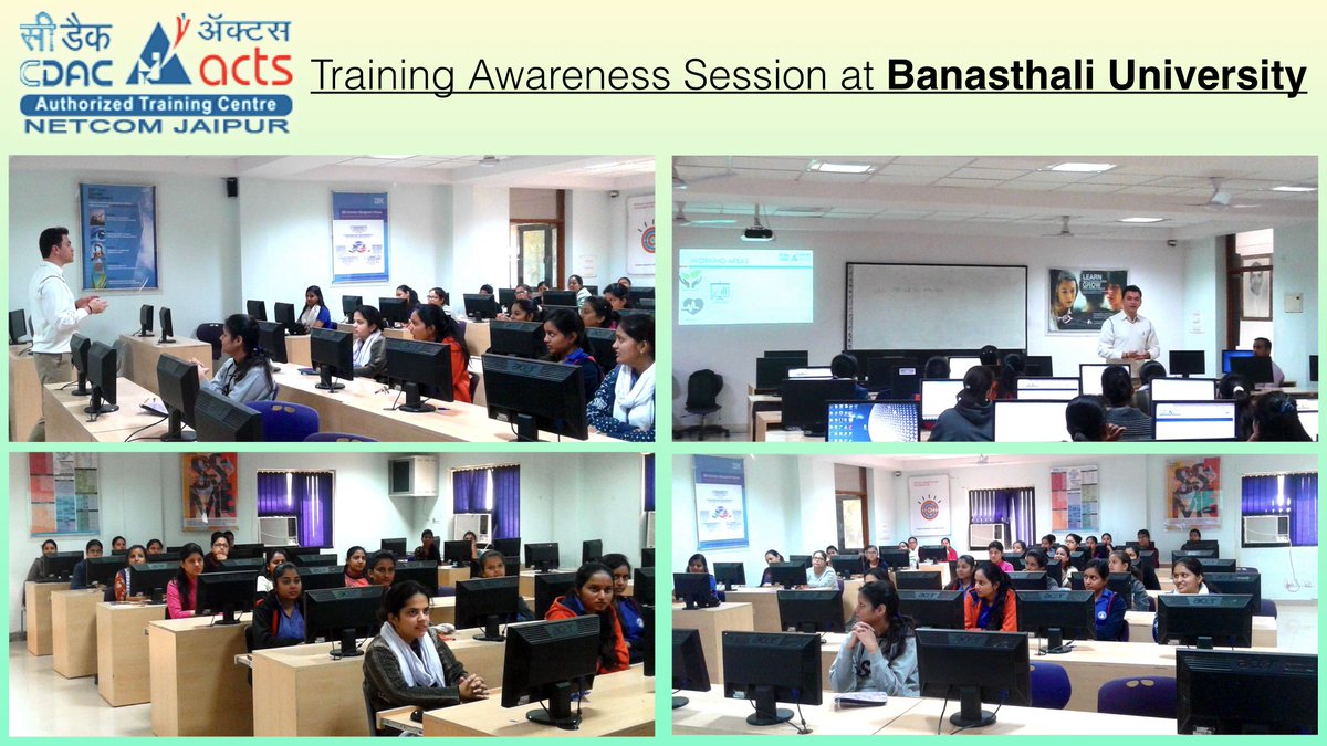 CDACATCJAIPUR's tweet photo. #Training Awareness Session #BanasthaliUniversity @Banasthali_Vid by @CDACATCJAIPUR https://t.co/INgTAjvkWz