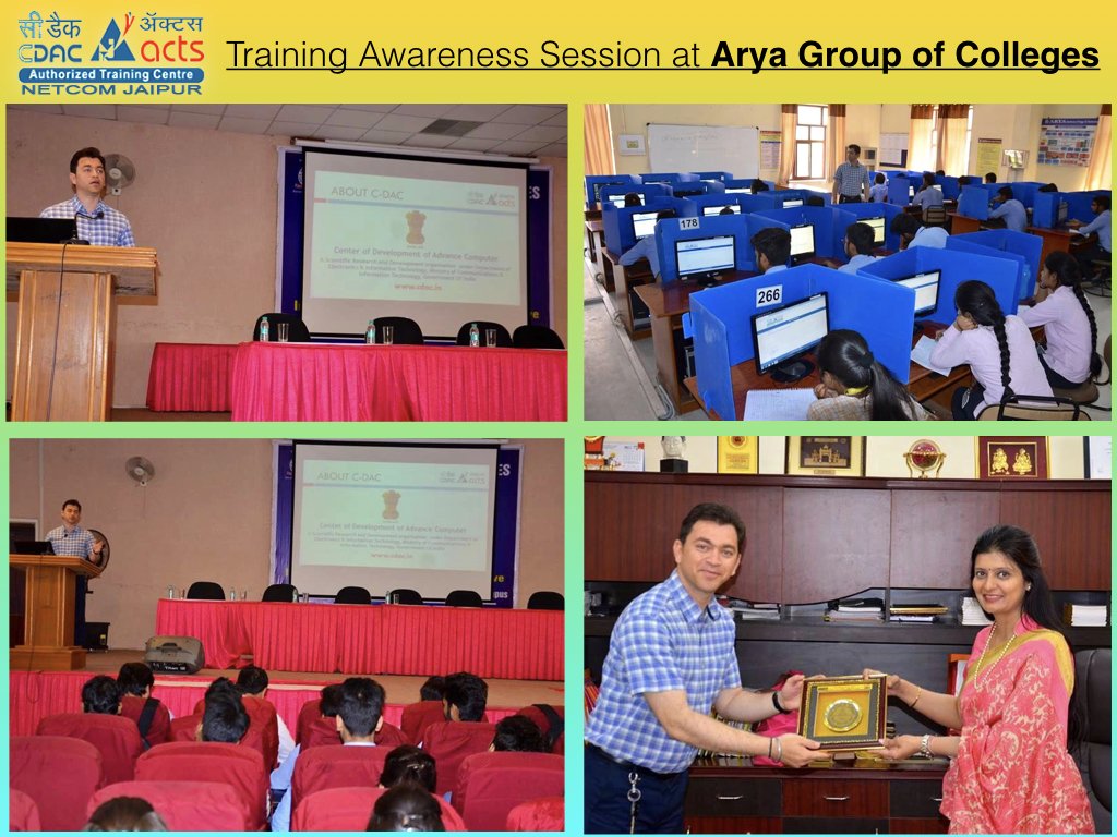 CDACATCJAIPUR's tweet photo. #Placement Support Program #TechSangam and #Training Awareness Program at @aryacollege @aryacolleges by @CDACATCJAIPUR https://t.co/dqpxqAMZKo