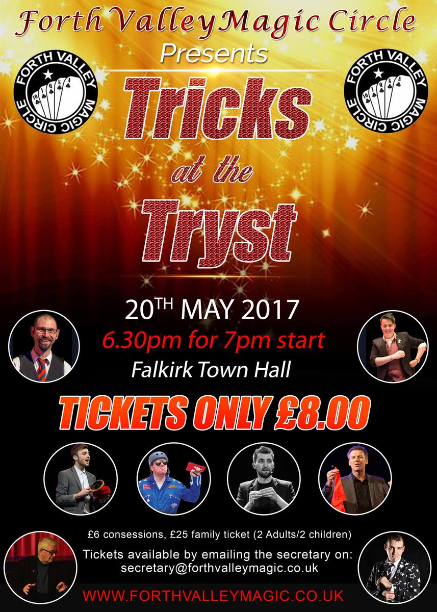 Magic show in Falkirk this Saturday! 8 great acts, magic at your table &amp; more. A show for the whole family! #falkirk
ticketsource.co.uk/event/ELFIHE