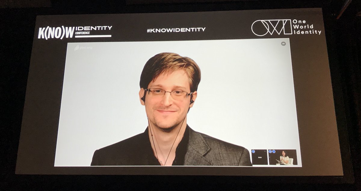 LiminalStrategy's tweet photo. #KNOWidentity  is kicking things off with @manoushz welcoming @snowden to Washington D.C. https://t.co/wqhJvtgLOC