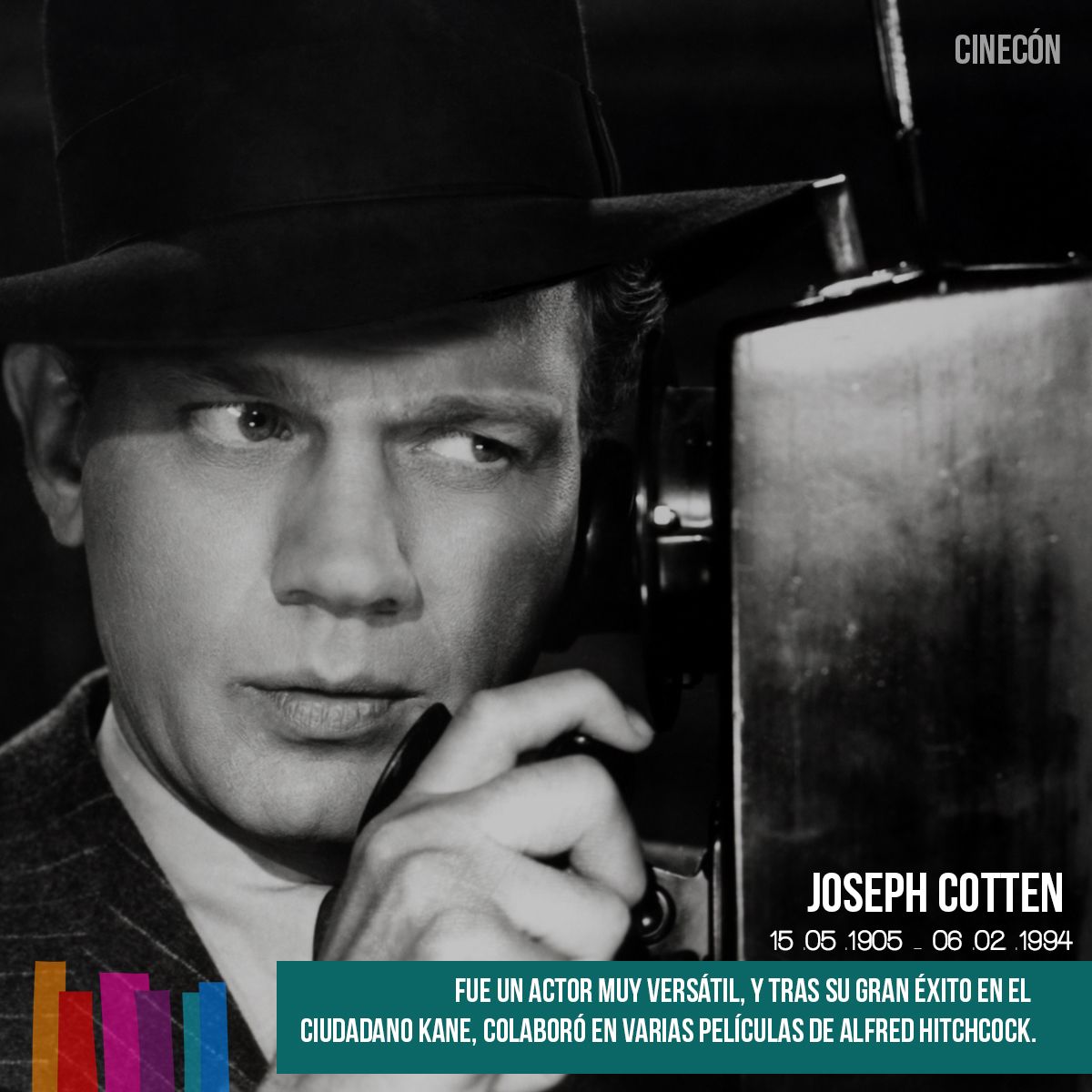 f_cinecon's tweet photo. #UnDíaComoHoy nace la famosa estrella de cine, Joseph Cotten.  

🎬 Films: Ciudadano Kane, El tercer hombre, La sombra de una duda https://t.co/PjnvzYY2x0