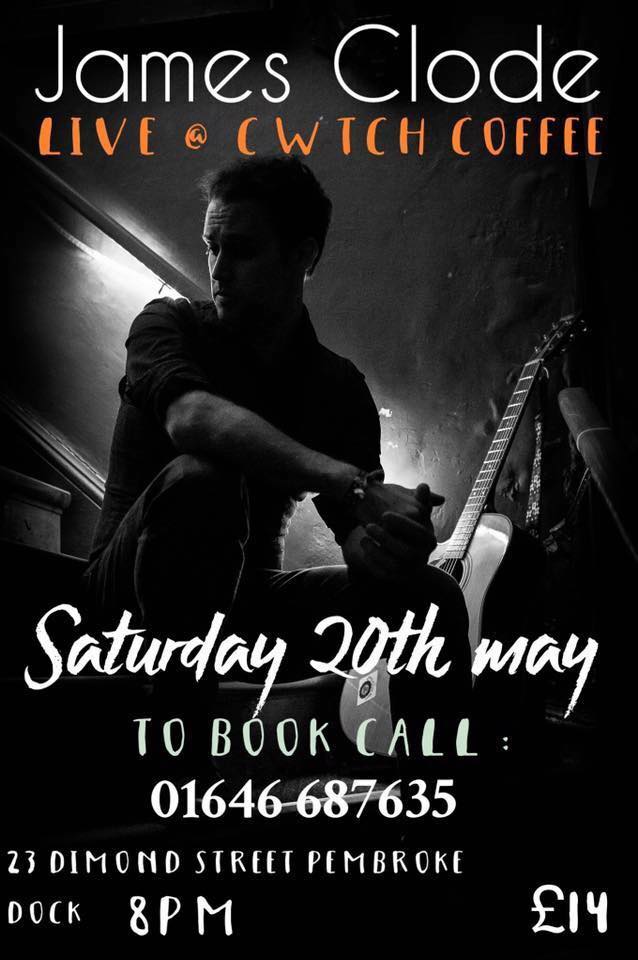 Live <a href="/cwtch_coffee/">Cwtch coffee</a> 8pm Solo performance, James clode Saturday 20th May.