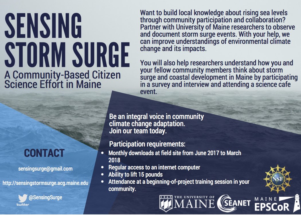 SensingSurge's tweet photo. We're now recruiting citizen scientists in the Penobscot, Bagaduce, and Bass Harbor estuaries! Learn more at https://t.co/UDt9Z6lkmM https://t.co/XegNEDBLcT