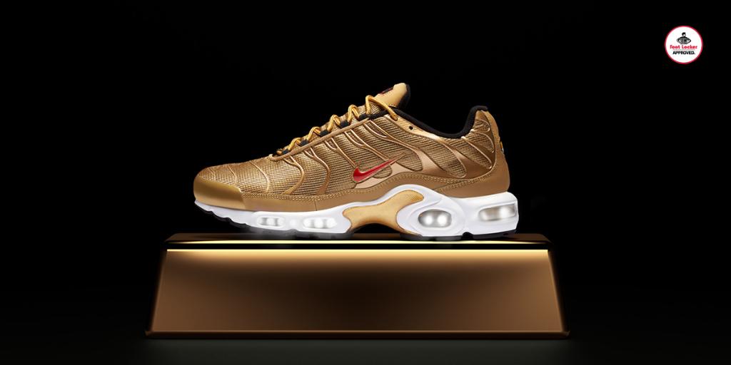 Foot Locker Twitter: "Gold Standard. The Metallic #Nike Air Max Plus arrives in stores and online Thursday. Stores: https://t.co/MeC16XnLFi https://t.co/pcQO5MjxH3" / Twitter