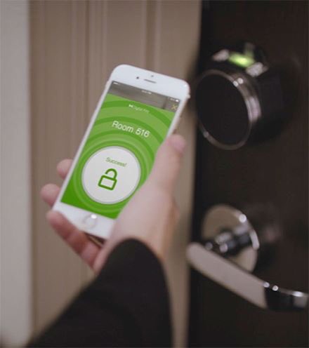 HamptonTimmins's tweet photo. Our "Digital Key" installation is in process.  Hilton Honors members can unlock their guest room door with a Bluetooth enabled smartphone. https://t.co/OBRLROjK7E