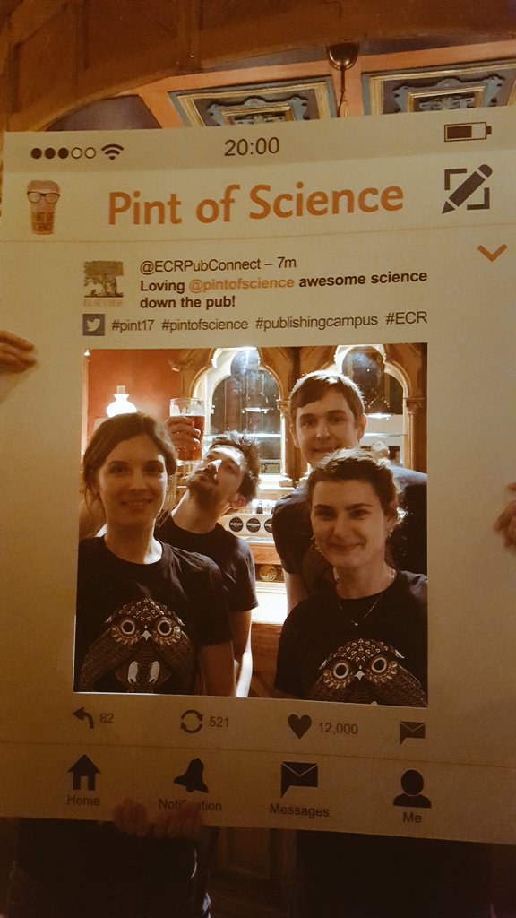 Planet Earth team super excited for the first night #praisethepint #pint17 #pintofscience #publishingcampus #ECR <a href="/UofGlasgow/">University of Glasgow</a>