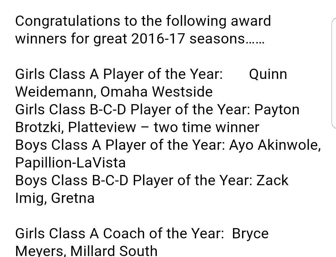 NebraskaAttack's tweet photo. Congrats to Quinn Weidemann, Payton Brotzki and Coach Bryce Meyers on their awards #AttackFam https://t.co/UtnJnfzqbK