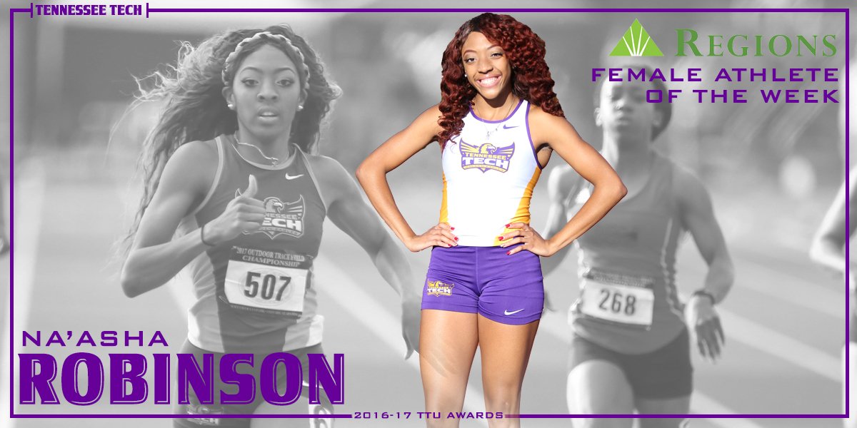 TTUGoldenEagles's tweet image. Congrats to Jake Usher and Na'Asha Robinson on being selected as the Regions Athletes of the Week! #WingsUp #TechTuff
