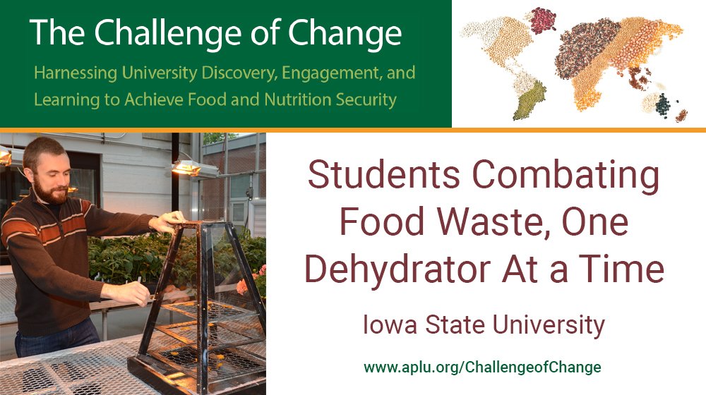 .<a href="/IowaStateU/">Iowa State University</a>’s mobile solar dehydrator reduces global food waste. Learn more in tomorrow’s #ChallengeofChange report aplu.org/projects-and-i…